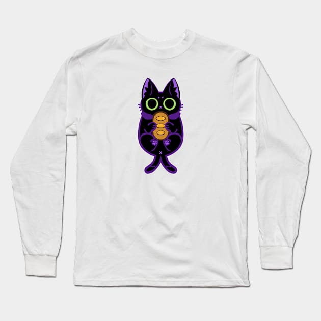 Bread Cat Void Long Sleeve T-Shirt by Marzipan Art